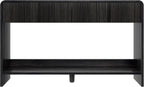 AMERLIFE 45" Fluted Entryway Console Table with 2 Drawers and Open Shelf | Modern Entryway Table with Rounded Edges, Wood Sofa Table for Hallway, Foyer, Behind Couch, Living Room, Black