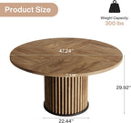 Tribesigns 47.24" Brown Round Dining Table for 4-6 People
