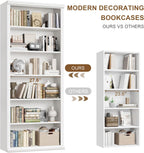 Rresyet Bookcase and Bookshelves, 28" W Tall Bookshelf, White