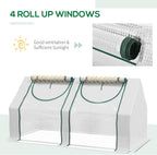Outsunny 6' x 3' x 3' Portable Greenhouse, Garden Green House with 2 PE/Plastic Covers, Steel Frame and 2 Roll Up Windows, Clear