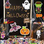36 Sheets Halloween Stickers for Kids, Make Your Own Halloween Stickers, Halloween Party Games Stickers, Halloween Party Favors DIY Crafts Trick or Treat Party Supplies