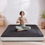 MAXYOYO 6" Extra Thick Floor Futon Mattress, Foldable Japanese Floor Mattress for Adults, Roll Up Tatami Pad for Guest Room, Black, Queen