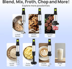 Consciot 7-in-1 Immersion Blender Handheld Max 1100W, Stick Emulsifier with Entire Stainless Steel Blender Shaft, Trigger Speed Control, 800ml Beaker, 600ml Chopper, Beaters, Frothers, Hooks & Masher