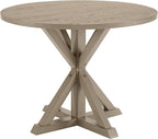 ROME + OAK Spier Modern Dining Table, 40-Inch Round Tabletop with Sturdy Pedestal Base, Rustic Beige - Retro Style Furniture Piece for Homes