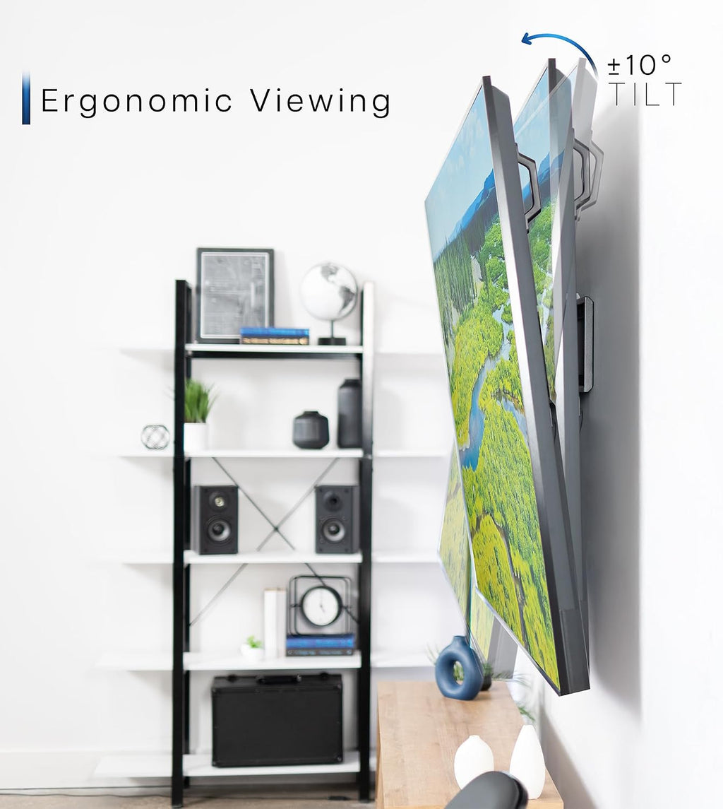 VIVO Black TV Wall Mount with Tilt for 60 to 120 inch Screens, MOUNT-VW120T | Heavy Duty Steel, Tilting TV Wall Bracket fits LCD LED Curved and Flat Panel Screens, Max VESA 900x600mm, Holds 264 lbs