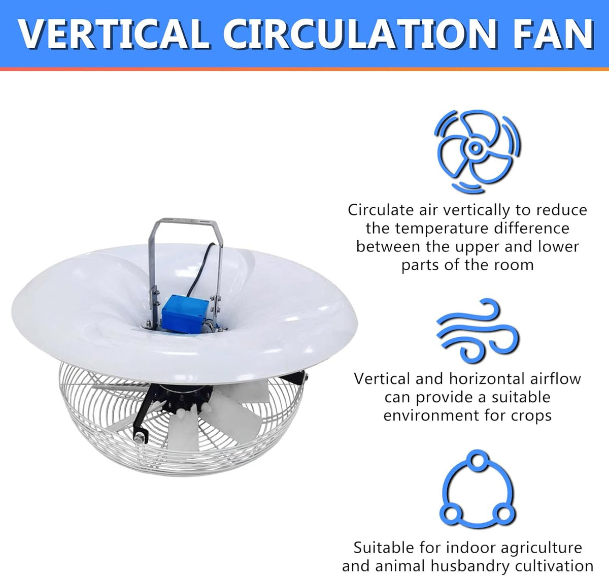 Vertical Ventilation Airflow Fan - Greenhouse Axial Circulation VF500-FloFan 120 Volt