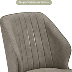 TUKAILAi Modern Dining Chairs Set of 6, Faux Leather Upholstered Kitchen Chairs with Curved Backrest & Metal Legs, Comfy Accent Side Chairs for Guest Reception Restaurant Commercial (Light Grey)