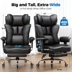 COMHOMA Big and Tall Gaming Chair with Footrest Ergonomic Office Chair