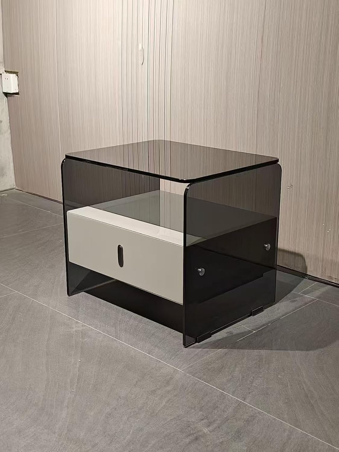 Side Table, Circle Coffee Tables, Sofa Table Nightstand, Small End Tables Accent Balcony Office, Modern Bedside Home Decor for Living Room, Bedroom, Small Spaces, Easy Assembly,Black,One Size
