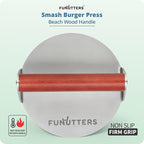 Smash Burger Press Patty Maker, 6'' Hamburger Smasher Tool, Heavy-Duty Stainless Steel 304, BBQ Grill and Flattop Griddle Accessory - Commercial Grade