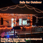 QITONG 165ft 500 LED Orange Lights for Halloween, Clear Wire String Lights Outdoor, Plug in Christmas Lights Indoor with 8 Modes