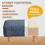Small Foot Stool Ottoman, Sherpa Footstool Ottoman Foot Rest for Couch, Rectangle Footstools and Ottomans Small for Living Room, Entryway and Bedroom (Navy Blue)