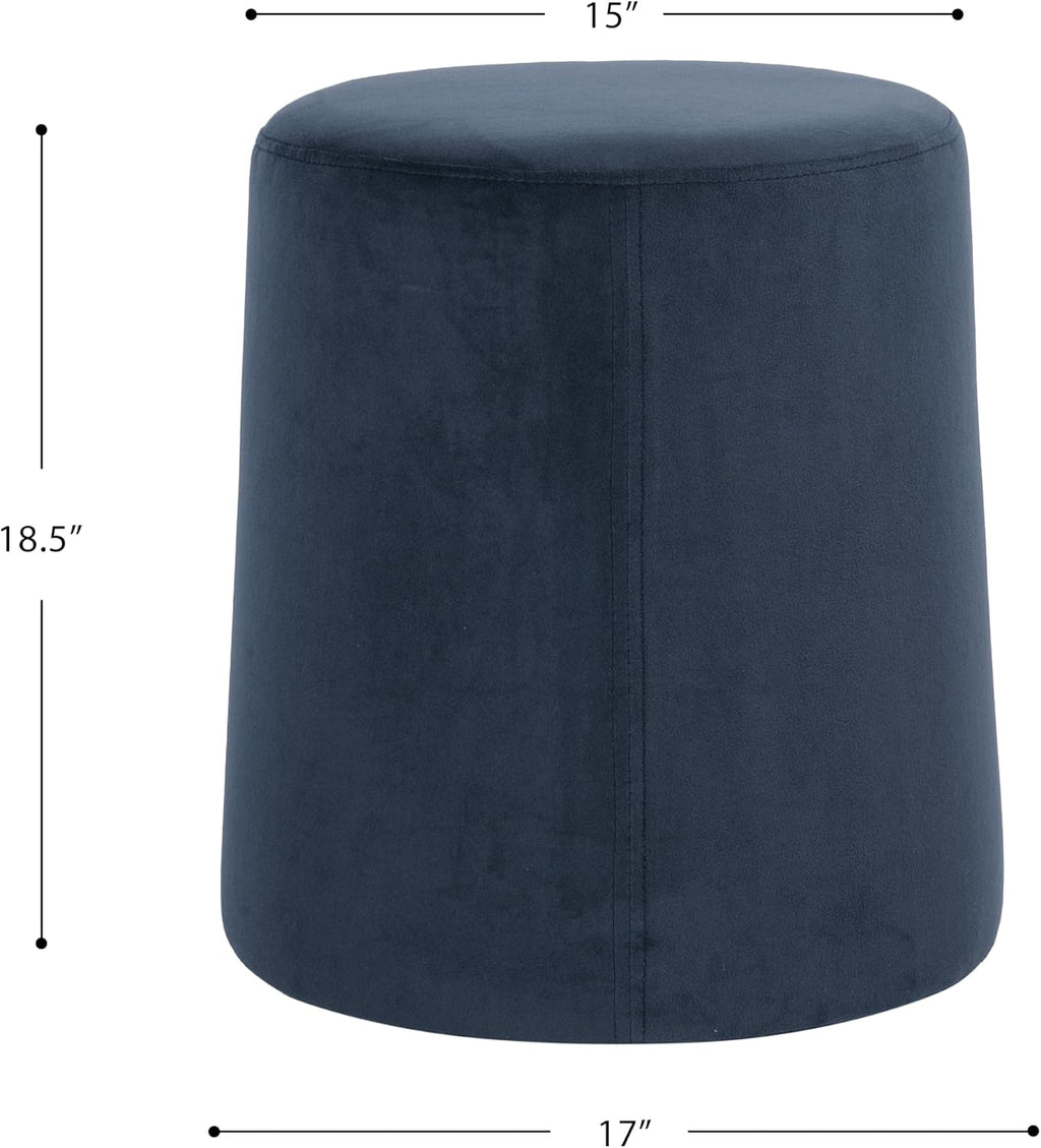 Spatial Order 17" Organic Shape Ottoman - Blue Velvet