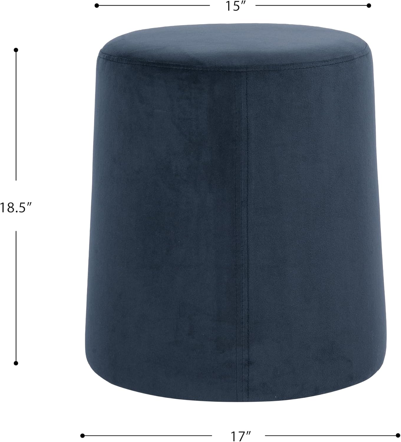 Spatial Order 17" Organic Shape Ottoman - Blue Velvet