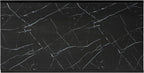 Polay 3pc Stylish Occasional Table Set Marble Print Tempered Glass Top | Features marble print tempered glass tops, metal base with lower shelf for storage. Ideal for modern living room, office