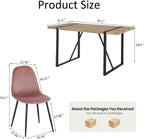 YYQ 55" Dining Table Set for 4, Modern Rectangle Wood Dining Table, Kitchen Table Chairs Set of 4, 5 Pieces Dining Table Set for Kitchen Dining Room