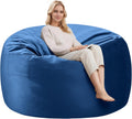 3FT Adult Bean Bag Chair, 3'Comfy Bean Bags, Big BeanBag Chairs | Bean Bag Chairs for Adults with Memory Foam Filled, Washable Cover,Lazy Sofa for Gamming Room,Living Room & Bedroom,Blue