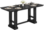 YITAHOME 70" Dining Table for 6–10 People, Farmhouse Rectangular Kitchen Table with Thick Base for Dining Room, Living Room, and Kitchen, Black