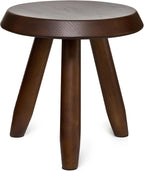 Tabouret Walnut Stool – Handcrafted Hardwood Seating Inspired by Charlotte Perriand, Artisan-Made Small Side Table, Nightstand, Footstool, or Plant Stand – Premium Walnut Finish