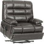 DYNOX 500 LBS Power Lift Recliner Chair for Big & Tall Seniors, Extra Large 3-Motor Lay Flat Chair with Heat, Massage & Extended Footrest,Breathable Faux Leather, Gray, 9505L