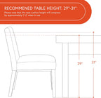 HomePop Kolbe Upholstered Dining Chair - Sustainable Gray Woven, 19.5" Seat Height, Ideal for 29-31 Inch Tables (Single Pack)