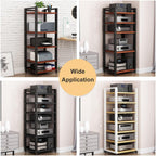 7-Tier Heavy Duty Audio Component Rack, 140cm Tall - Hifi Amplifier Rack | Audio-Video Shelving Adjustable - CD Record Player Stereo AV Receiver Equipment Cabinet Display Stand