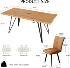 HIPIHOM Extendable Dining Table Set for 4-6, 55 to 71 Inch Expandable Dining Room Table with Upholstered Chairs, Easy Assembly Kitchen Table Set for Small Spaces, Living Room