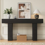 Airynee 63 Inches Long Console Table for Entryway with Drawers, Wooden Sofa Table Behind Couch, Industrial Entry Table for Living Room, Foyer, Hallway, Black