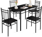 Kitchen Dining Table Set for 4, 5-Piece Kitchen Table Set,Dining Room Table Sets,Rectangular Kitchen Table Set with 4 Chairs for Small Space, Dinette,Apartment,Rustic Black