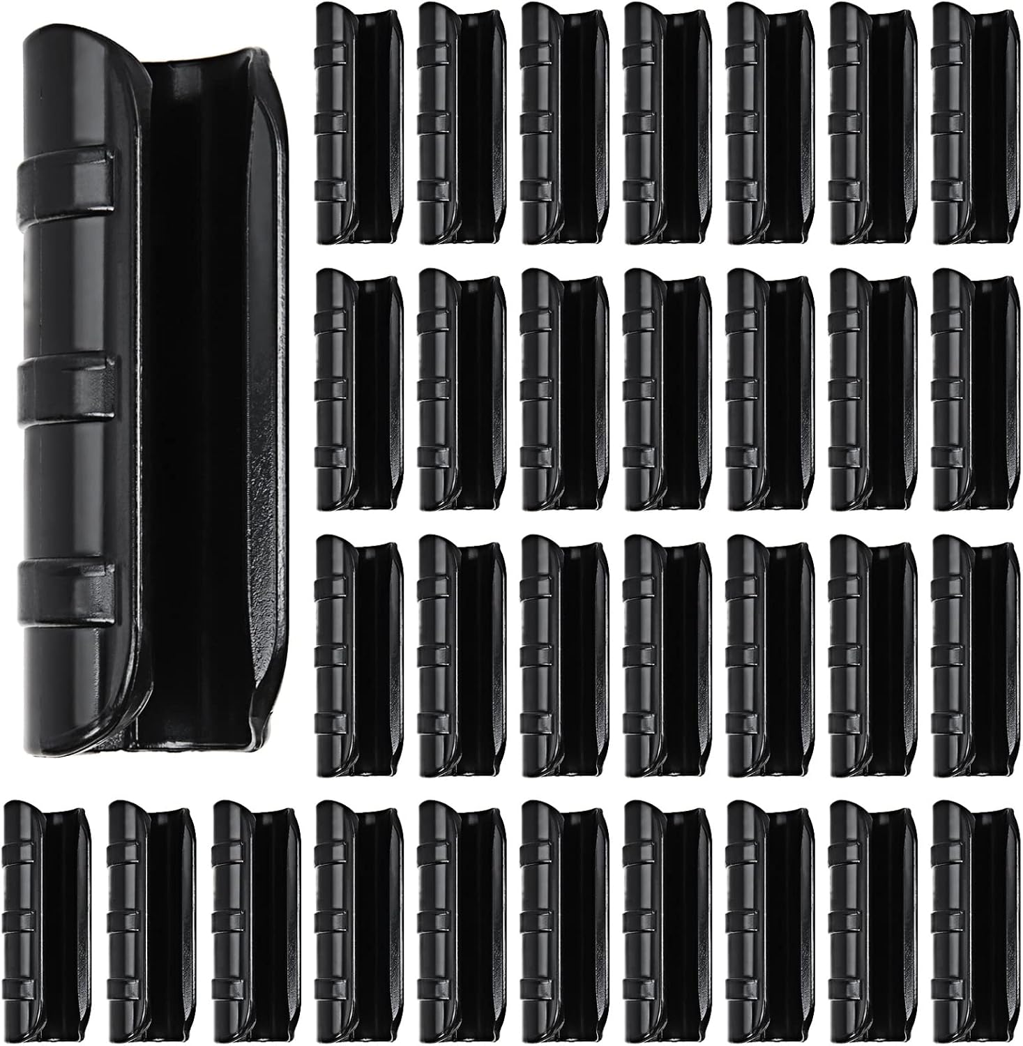 50 PCS Greenhouse Clips 3/4 inch Plastic Greenhouse Clamps 20mm Black ABS Snap Clamp Tube Clip Garden Buildings Tube Clip for Greenhouse Film Sunshade Nets Frame Shelters- Outer Ø 0.95” inner Ø 0.78”