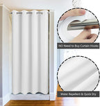 River Dream No Hook Stall Fabric Shower Curtain 48" Wide - Soft Microfiber Shower Stall Curtain Hotel Grade, Waterproof & Machine Washable, White, 48x74