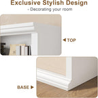 Rresyet Bookcase and Bookshelves, 28" W Tall Bookshelf, White