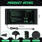 ROCEEI 6 Pack Durable Seedling Heat Mat 10 x 20.75 Waterproof Plant Heating Pad Warm Hydroponic Grow Mat for Greenhouse Grow Seed Starting Plant Germination (Black,Green)