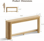 70" Console Table for Entryway, Narrow Long Sofa Table Behind Couch, Wood Couch Table with Open Storage, Easy Assembly Entryway Table for Living Room, Hallway, Foyer, Couch, Natural Oak