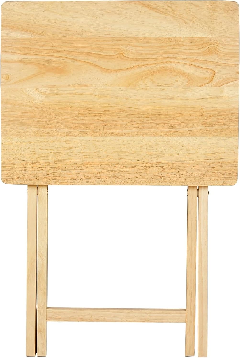 Natural Rubberwood Folding Tray Table, 19x14.5-Inch, Indoor Use