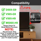 TV Stand Legs for Vizio D50X-G9/V505-G9/V505-H9/M506X-H9 (Black) | Easy VESA Tabletop Mount, Anti-Wobble Design, Includes All Screws