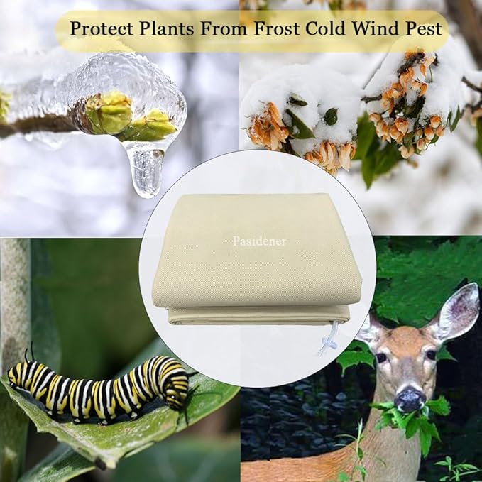 Plant Covers Freeze Protection 2.8oz 1 Pack 90"x75" Winter Tree Covers Frost Blankets for Outdoor Plants with Zipper Drawstring- Frost Cold Pest Protection for Shrubs Fruit Tree