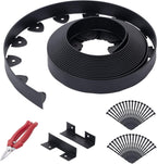 Landscape Edging, 40' 2" Tall Garden Edging with Scissors, Lawn Edging with 36 Garden Spikes and 2 Connectors, Heavy Duty PP&PE Material Edging for Landscaping, Garden, Lawn, Black