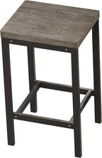 Harper & Bright Designs 4-Piece Dining Table Set, 60.2" L Solid Wood Dining Table with 3 Stools and Metal Frame for Kitchen Dining Room, Grey Brown