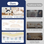 Brage Living 2026 New 108" Cloud Sectional Couch, Comfy Modular Sectional Sofa with Deep Seat, Sofa Couch with L-Shaped Chaise for Living Room, No Assembly Required (Beige, with Ottoman)