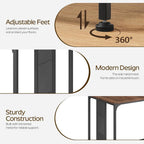 YATINEY Dining Table for 6-8, 63" Large Kitchen Table, Industrial Dining Room Table, Wooden Rectangular Table with Adjustable Feet, for Dinner, Kitchen, Walnut and Black CZ03BH