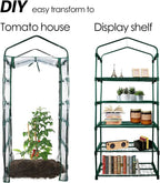 Worth Garden 5 Tier Mini Greenhouse - 75'' H x 27'' L x 19'' W - Sturdy Portable Gardening Shelves with PVC Cover - Small Porch Green House for Growing Plants Flowers Indoor & Outdoor