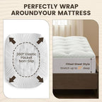 QUIETSEA Reversible Sofa Bed Full Mattress Topper Egg Crate Memory Foam Mattress Topper, Bamboo Viscose Mattress Pad Sofa Full, Waterproof Mattress Cover with Deep Pocket up to 21", 54" x 72"