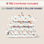 Kotton Culture 3 Pc Twin Size Duvet Cover Set- 100% Egyptian Cotton Sateen 600 TC Ultra Soft Premium Durable Comforter Cover Zipper Closure & Corner Ties (Rain Forest, Twin/Twin XL 68" X 90")