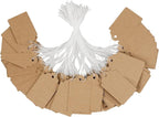 Uniclife 200 Pcs Writable Brown Kraft Paper Tags, 1.8" x 1.05" - Price Display Labels for Clothing, Jewelry, Merchandise