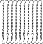 YINGFENG 10 Pack 9.5 Inch Black Hanging Chains, Garden Plant Hangers for Hanging Bird Feeders, Billboards, Chalkboards, Basket, Planters, Lanterns, Wind Chimes and Decorative Ornaments Etc.
