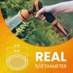 Giraffe Tools Garden Leader Hose 15ft x 5/8", Short Water Hose Heavy Duty, Flexible, Lightweight Hybrid Hose with Swivel Handle, Double Female Fittings, Burst 600 PSI
