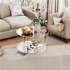 Acrylic Coffee Table, 2 Tier Round Coffee Table, Modern Clear Coffee Table, Clear End Table, Small Round Side Table for Couch, Living Room, Bedroom