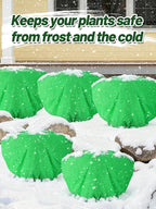 ANPHSIN 12 Pcs Plant Covers Freeze Protection - 19.6in x 39.3in Winter Shrub Plant Protection Bags, Frost Blankets Cloths with Drawstring for Outdoor Garden Rose Bush Plants, Green