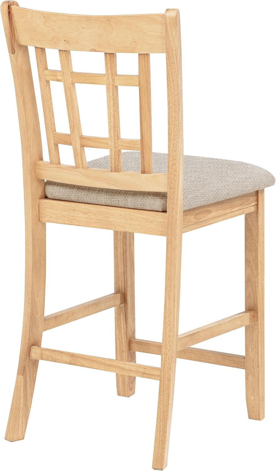 Coaster Home Furnishings - LAVON - Wood Upholstered Counter Height Chairs - Lattice Back, Padded Seats - Dining Room & Kitchen - Set of 2 - Linen & Light Oak - 106629